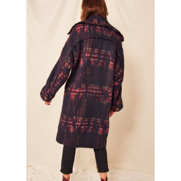 NWT Free People Punk Dreams Overcoat / Plaid - Picture 2 of 9